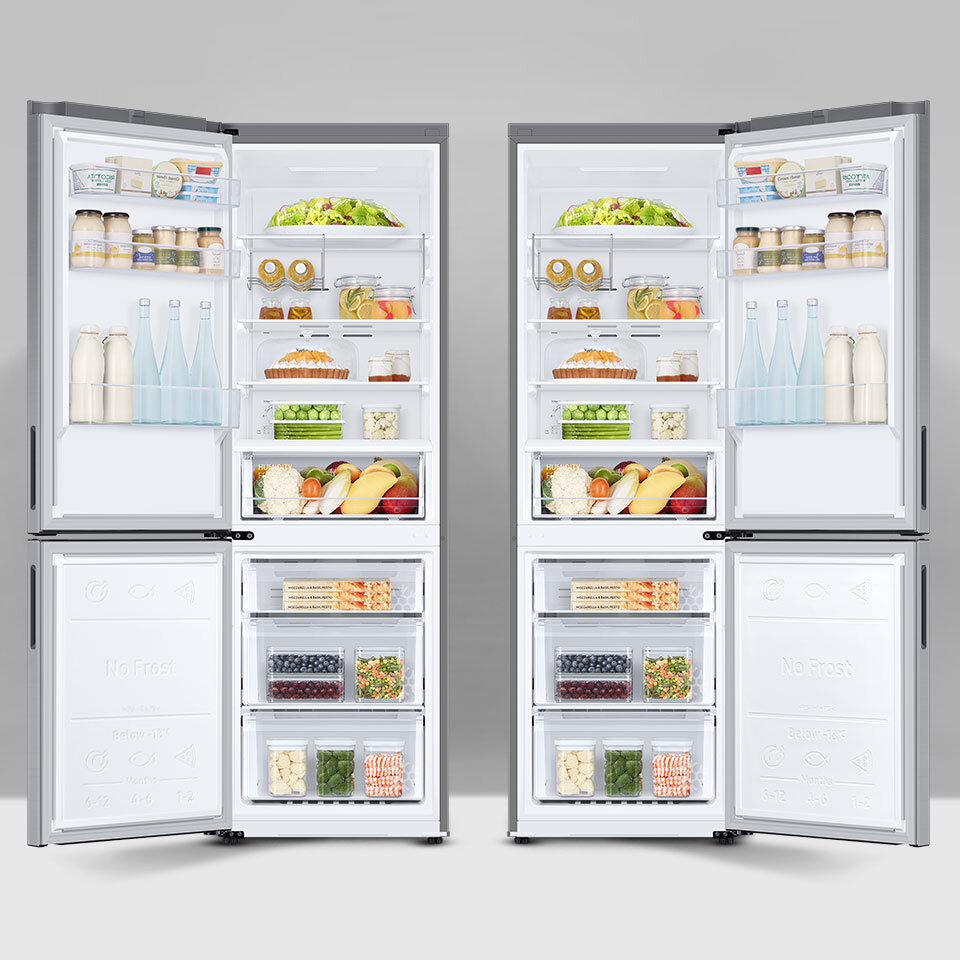 Zdjęcie ilustruje możliwość zmiany kierunku otwierania drzwi lodówki Zdjęcie ilustruje możliwość zmiany kierunku otwierania drzwi lodówki