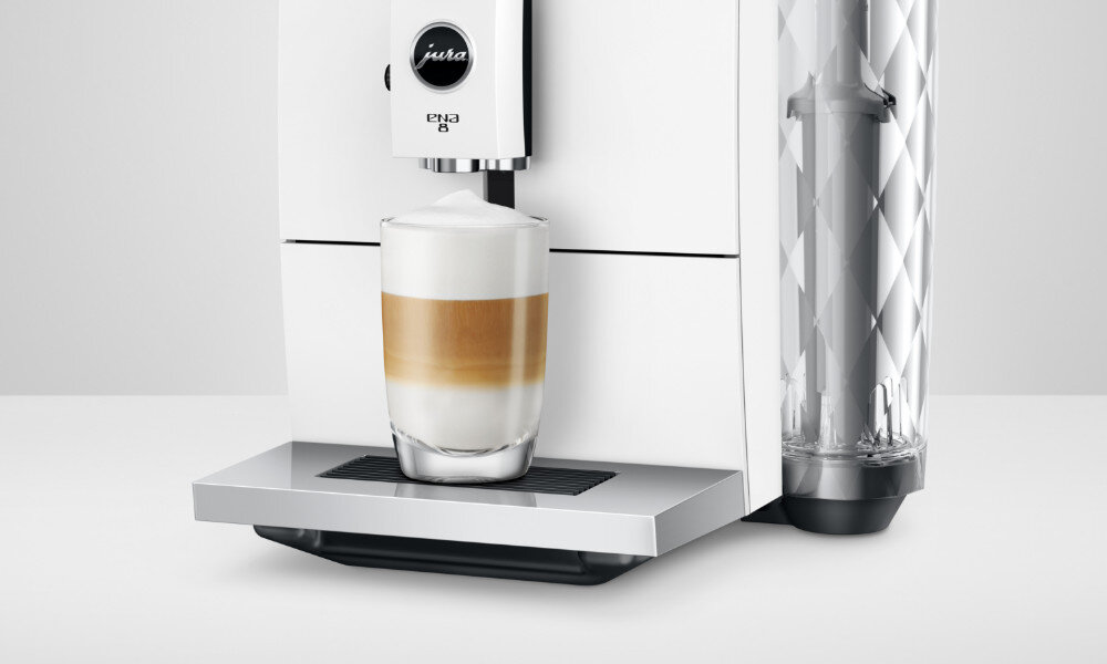 Ekspres JURA E8 Full Nordic White (EC) Funkcja ExtraShot kawa mleczna porcja