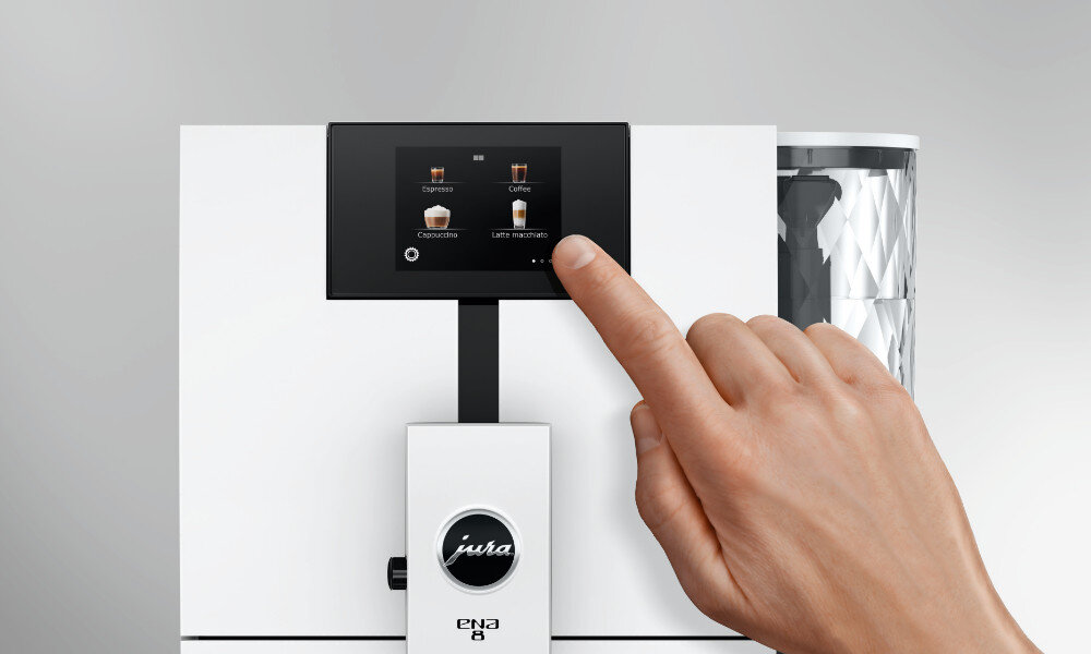 Ekspres JURA E8 Full Nordic White (EC) prosta obsługa wyświetlacz dostosowanie preferencje