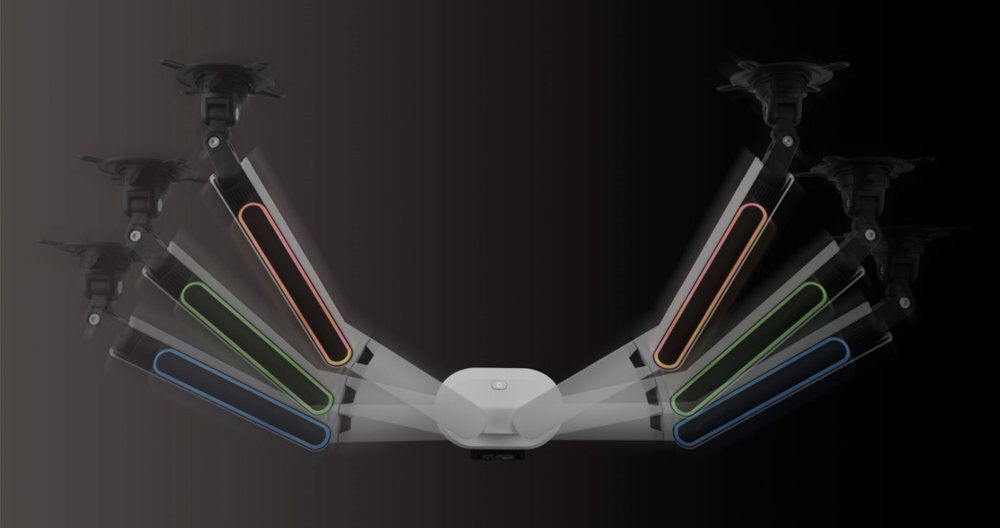 ONE FOR ALL DM8220 dwa monitory ekrany obok siebie grania, streamowania oraz tworzenia treści dobrze zorganizowane miejsce