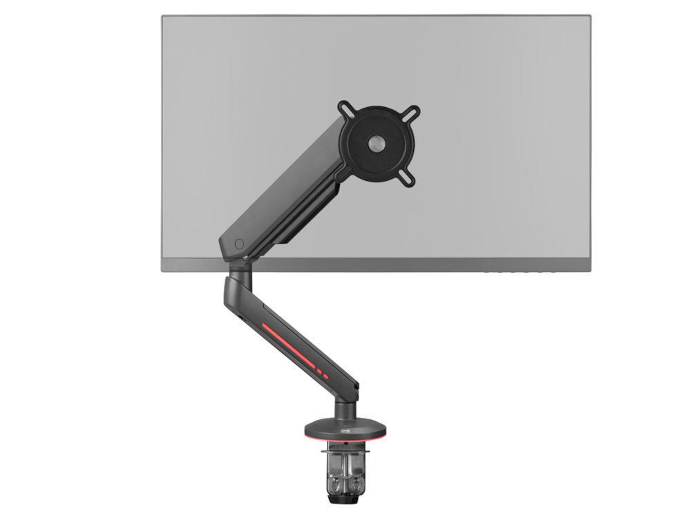 ONE FOR ALL DM8210 VESA 100 x 100 oraz 75 x 75 większością dostępnych na rynku monitorów - uchwyt z monitorem na białym tle