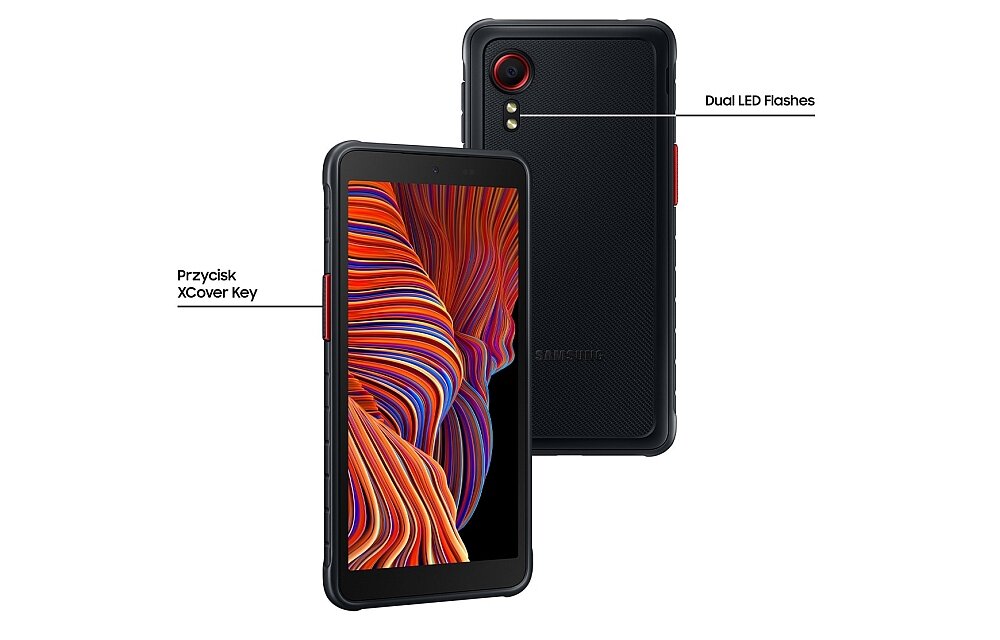 Smartfon SAMSUNG Galaxy XCover 5 ekran bateria aparat wydajność procesor ram pamięć ładowanie zdjęcia fotografia obudowa szkło przyciski 