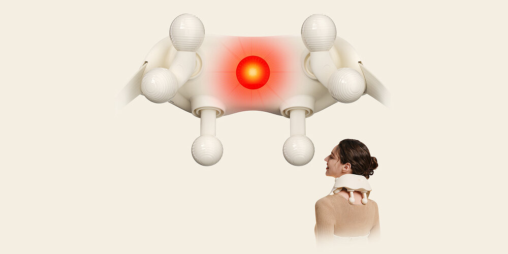 Masażer do karku SKG HS500-2 Dobre dopasowanie system FlexBracket™ do kształtu szyi i barków Uchwyt w stylu „plecakowym” Lekka konstrukcja waga