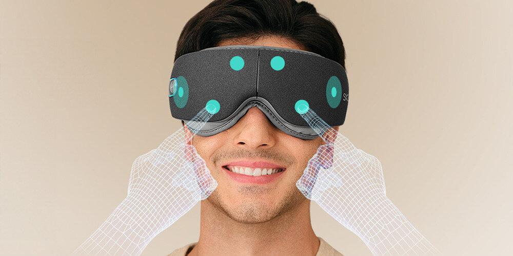 Masażer do oczu SKG ES500 Szary Tryby dla każdej potrzeby trzy zróżnicowane programy masażu preferencje wspiera efektywną regenerację i pomaga osiągnąć głębokie odprężenie