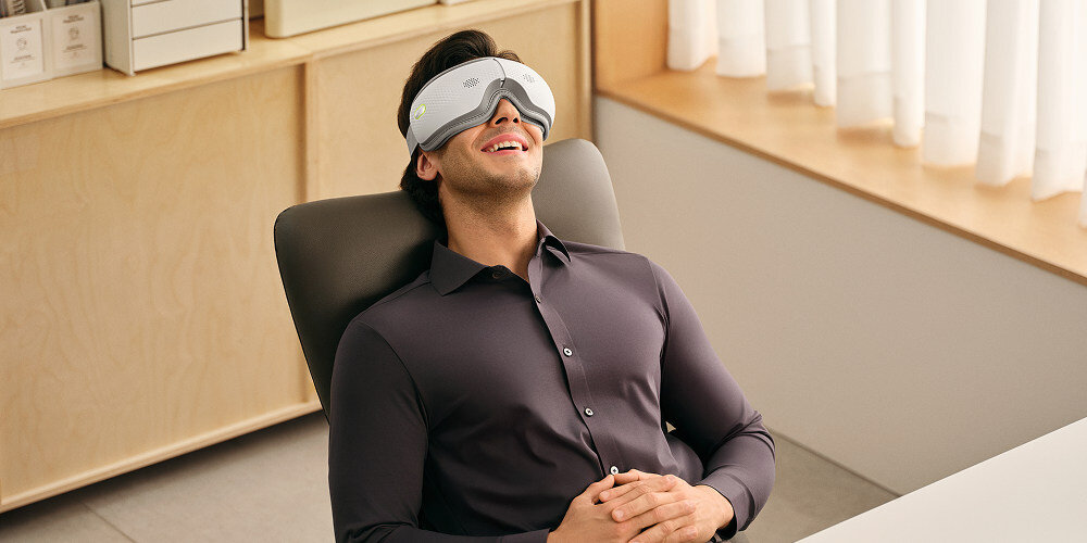 Masażer do oczu SKG ES300 Zrelaksuj oczy w kilka chwil prezentacja design wizualizacja wygląd