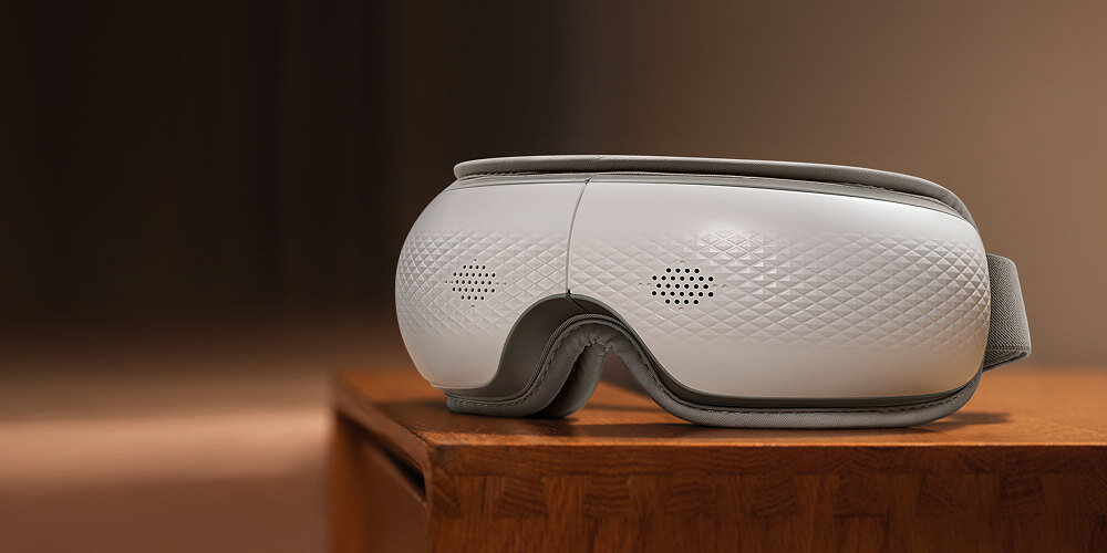 Masażer do oczu SKG ES300 Lekki i składany design składa się o 180° waga przechowywanie i przenoszenie Elastyczny pasek miękka powierzchnia PU