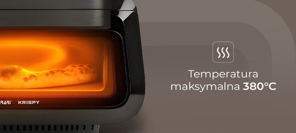 Piec do pizzy G3FERRARI Krispy G10225 średnica 32 cm z frytkownicą i grillem wysoka temperatura, odpowiednia chrupkość i głębia smaku