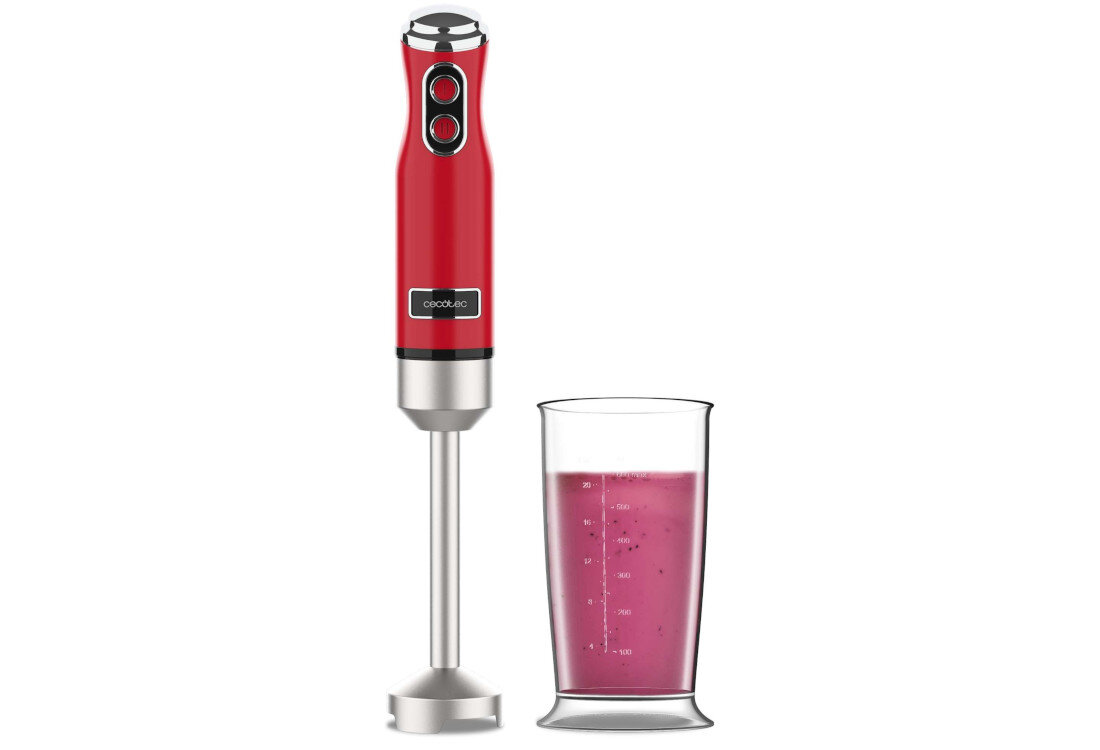 Blender CECOTEC Power RetroRed 1200MAX Styl, który przyciąga wzrok Design inspirowany stylem retro w kolorze głębokiej czerwieni  kolorystyka