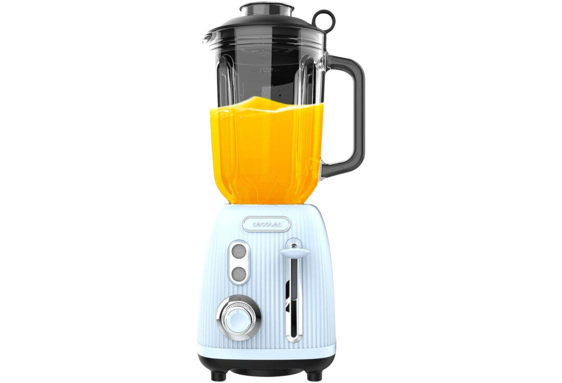 Blender kielichowy CECOTEC Power Black Titanium RetroBlue Przemyślany design wymiary Antypoślizgowa podstawa komfort użytkowania dopasowanie