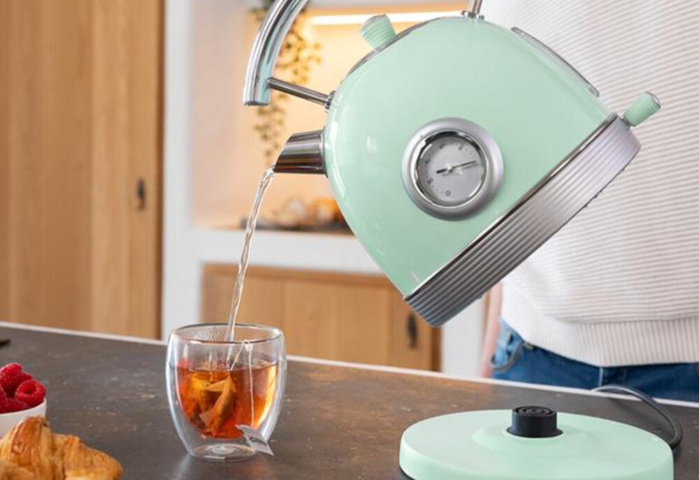 Czajnik CECOTEC ThermoSense 420 Vintage Zielony Duża pojemność aż 8 filiżanek aromatycznego napoju