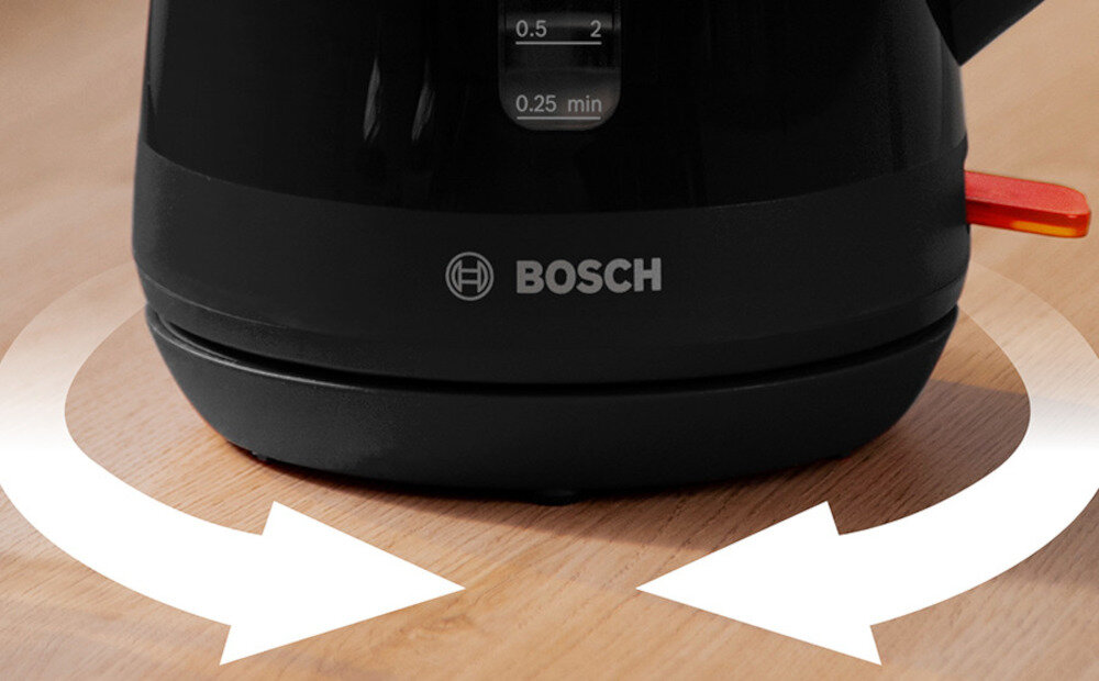 Czajnik BOSCH MyMoment TWK1M123 Czarny Obrotowa podstawa 360 stopni wygodny uchwyt przenoszenie