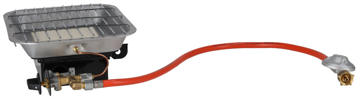 Promiennik DEDRA DED9970, garaż, warsztat, remont, taras, Cały zestaw: promiennik, wąż gazowy, reduktor C31-37, zdemontowany, do samodzielnego montażu.