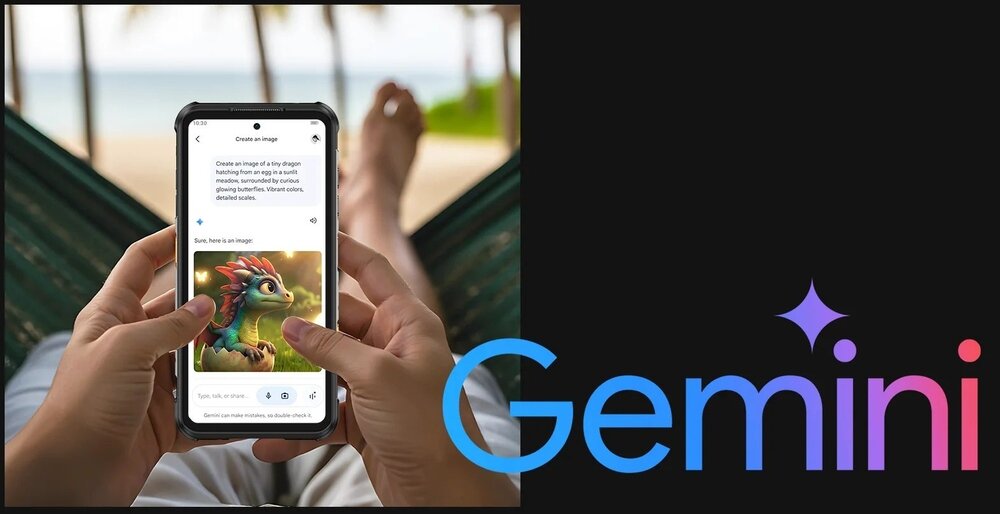 Smartfon RUGONE Xever 7 Google Gemini asystent AI