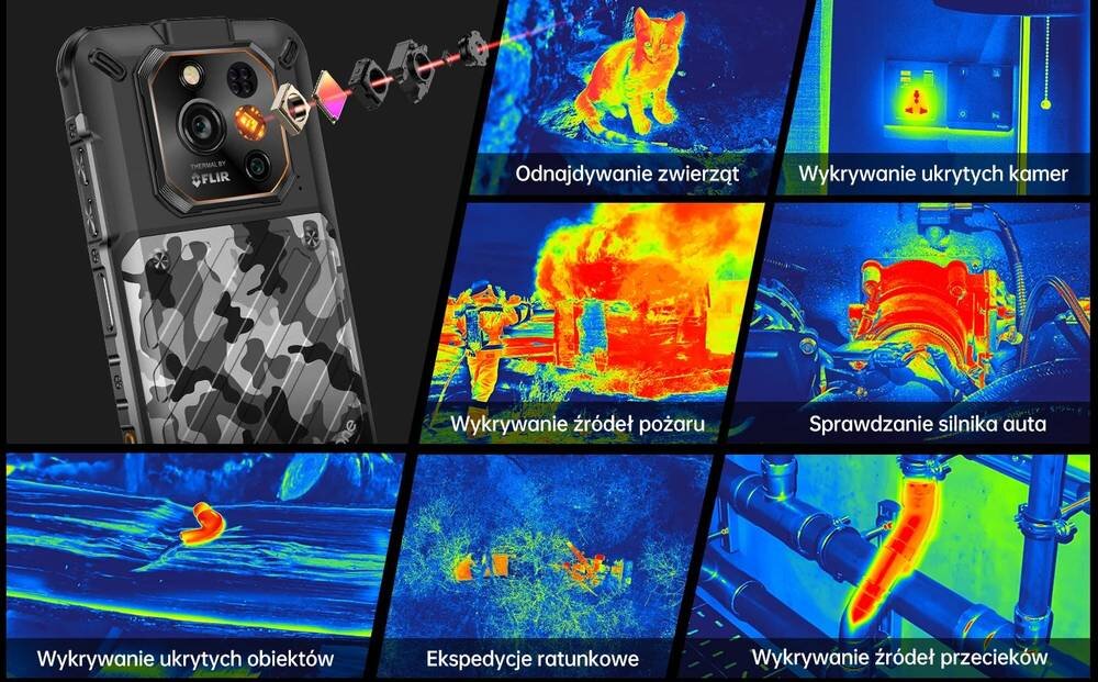 Smartfon RUGONE Xever 7 Pro ultraszerokokątny aparat FLIR Lepton 3.5