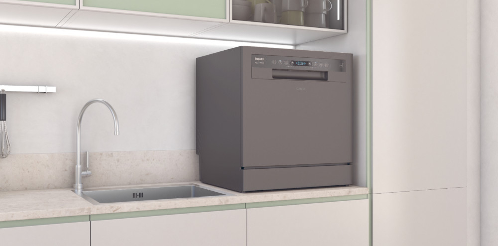 ZMYWARKA CANDY CP 8F9FFA RAPIDO  do małych kuchni Zdalne sterowanie zmywarką – wifi i hOn Sygnał zakończenia zmywania Cicha praca dba o spokój domowników Opóźnienie startu 1-23 h Połowa załadunku – większe oszczędności Funkcjonalne wyposażenie – uchwyt na akcesoria 8 kompletów naczyń Program szybki – czyste i suche naczynia w 35 minut 8 programów