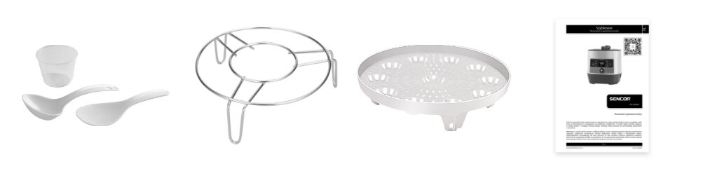 Szybkowar SENCOR SPR 3600WH zestaw akcesoria komplet wyposazenie