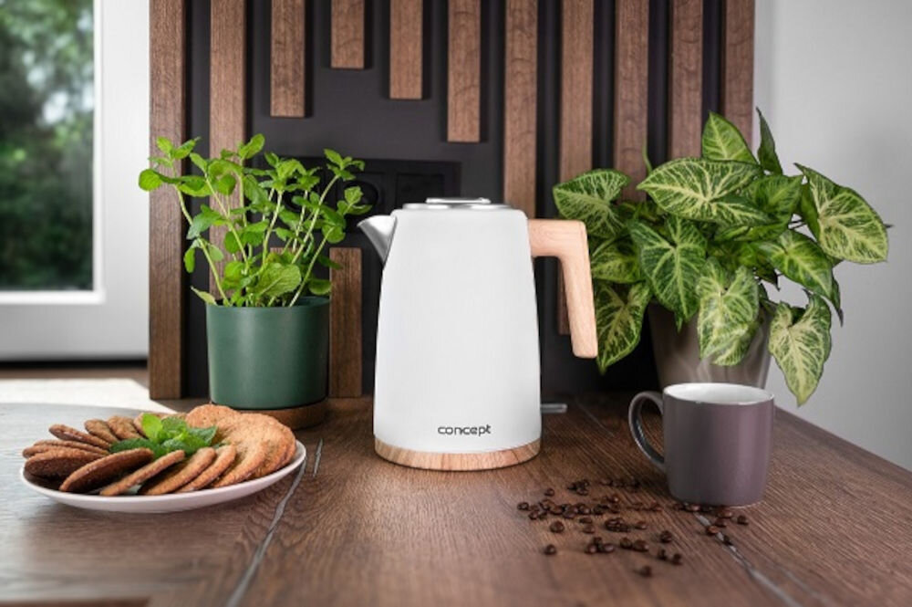 Czajnik CONCEPT Elwood RK3315 W stylu skandynawskim matowe wykończenie stalowa obudowa inspiracja detale