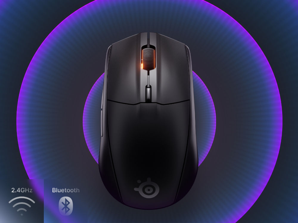 Mysz STEELSERIES Rival 3 Wireless Gen 2 wizualizacja łączności bezprzewodowej połączenie 2,4 GHz Bluetooth Quantum 2.0 Dual Wireless