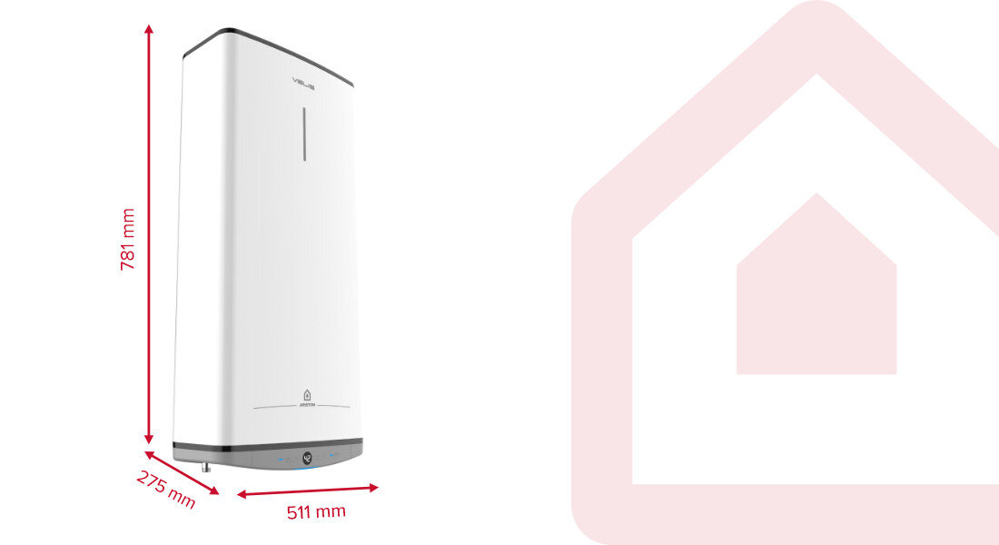Bojler elektryczny ARISTON Velis Dune 50 45 l Kompaktowa konstrukcja wymiary głębokość