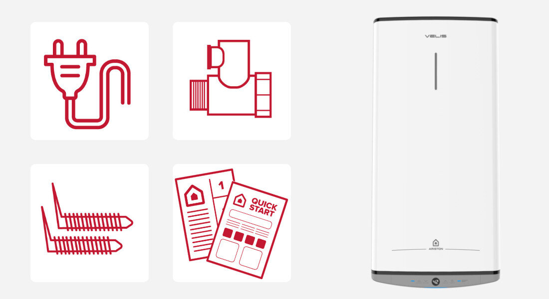 Bojler elektryczny ARISTON Velis Dune 50 45 l zestaw akcesoria komplet wyposazenie