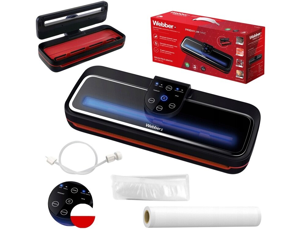 Zgrzewarka próżniowa WEBBER V217 kompletny zestaw, pakowanie żywności, bez marnowania, wygoda