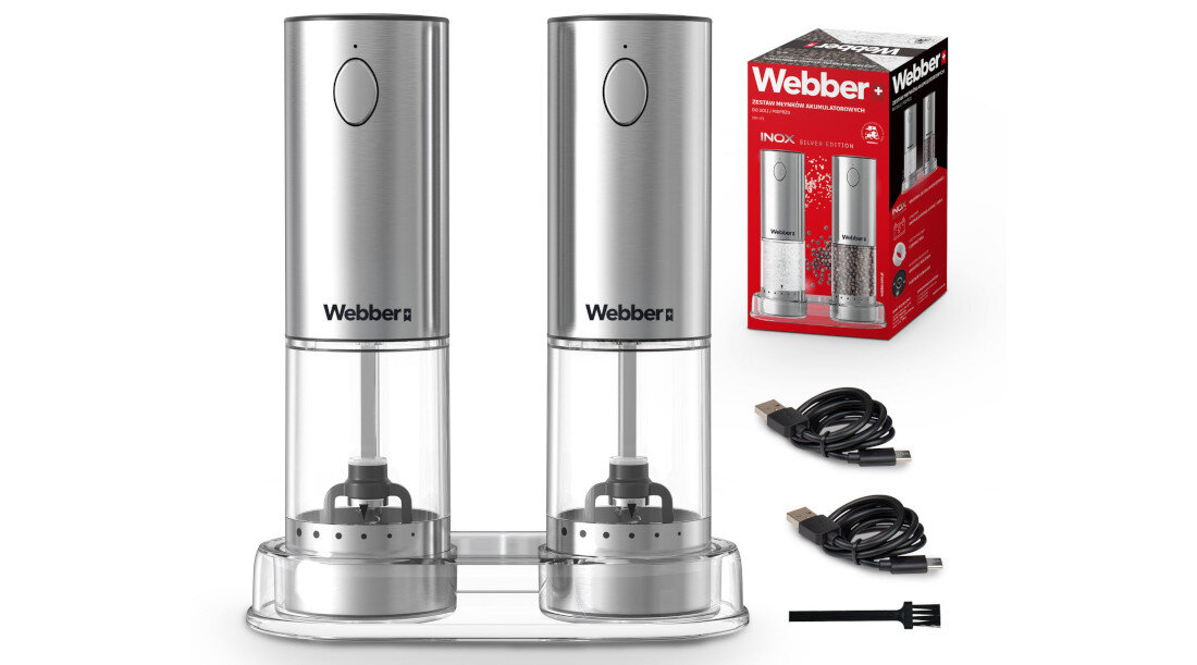Młynek do soli i pieprzu WEBBER MK-41 (2 sztuki) zestaw akcesoria komplet wyposażenie