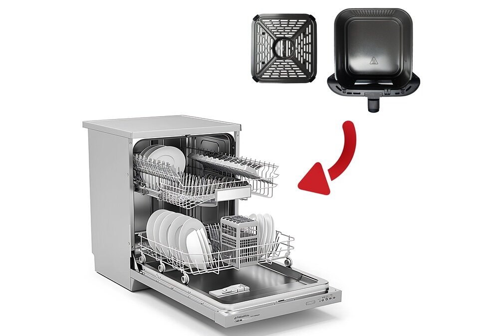 Air Fryer Frytkownica beztłuszczowa WEBBER AF901 11l z podwójnym koszem i 10 automatycznymi programami wyjmowane elementy z powłoką ceramiczną, można myć w zmywarce, chłodne uchwyty, antypoślizgowe nóżki, ochrona przed przegrzaniem
