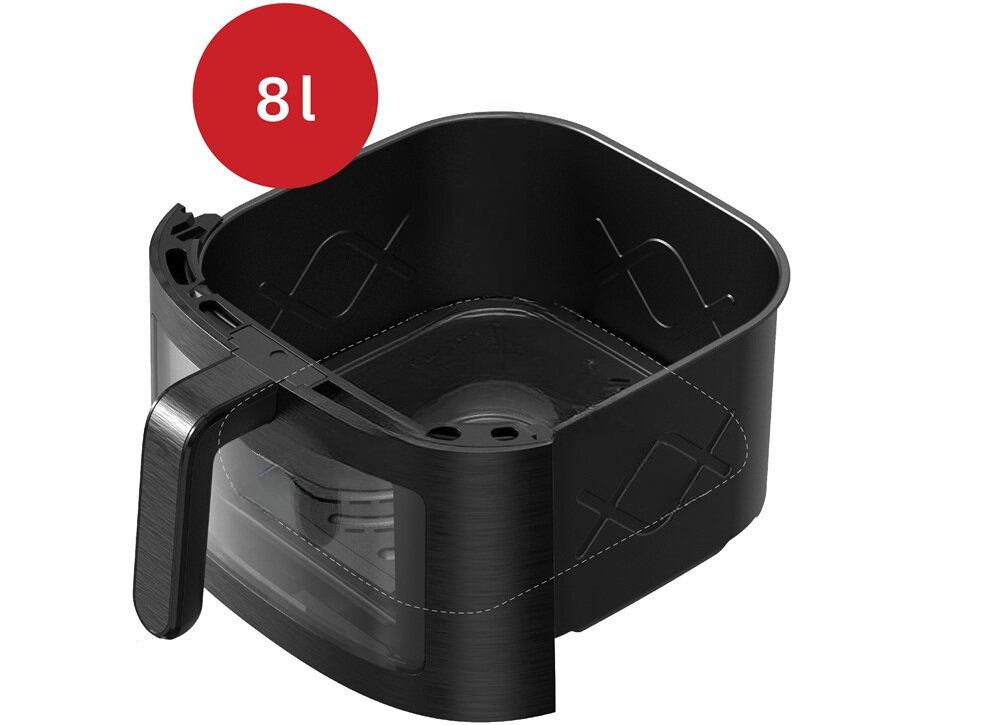 Air Fryer Frytkownica beztłuszczowa WEBBER AF800 8l Wi-Fi z funkcją pary i 8 automatycznymi programami pojemna misa, pieczenie całego kurczaka, krótszy czas gotowania, oszczędność energii