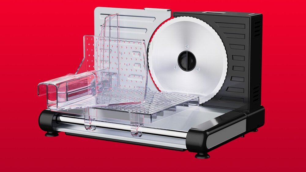 Krajalnica WEBBER Scharf JZE002 bezpieczne wykonanie, materiały woln od BPA, komfortowe i higieniczne użytkowanie