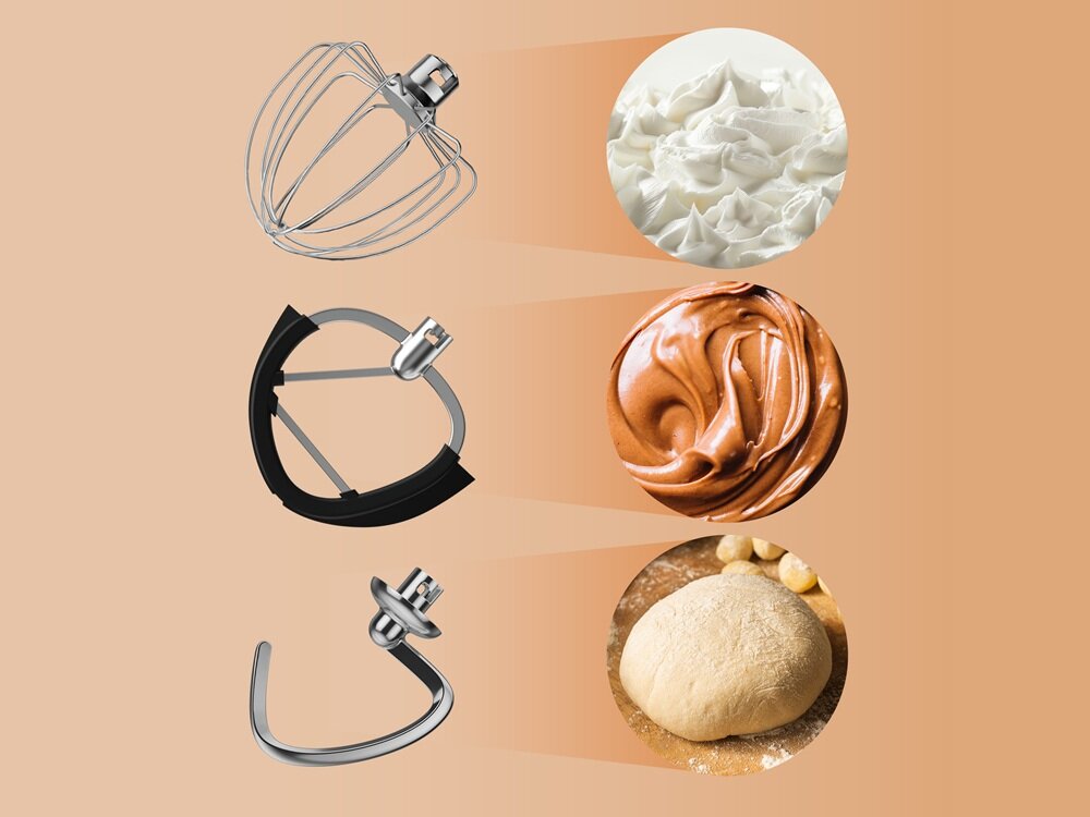 Robot kuchenny planetarny WEBBER Aura SM15 2000 W hak, mieszadło, rózga, dopasowane narzędzia do rodxaju misy, łatwe przygotowanie potraw