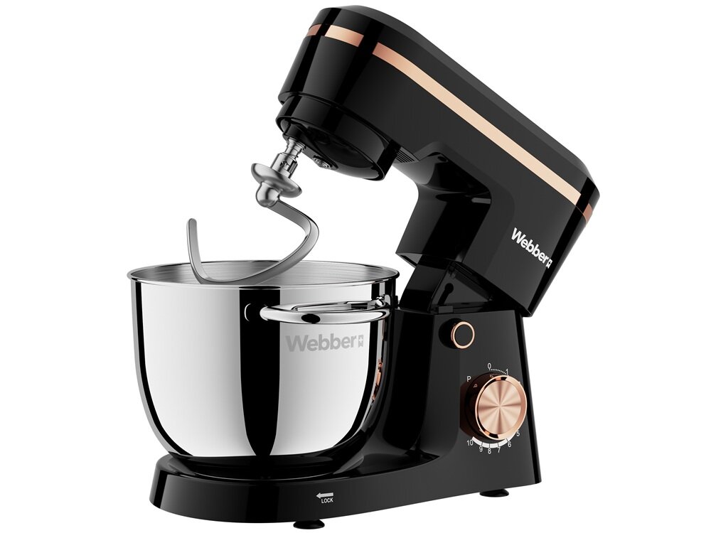 Robot kuchenny planetarny WEBBER Aura SM15 2000 W blokada misy, blokada ramienia, nóżki antypoślizgowe, pewne trzymanie na blacie, większe bezpieczeństwo