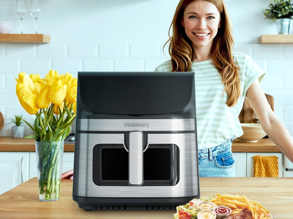 Air Fryer Frytkownica beztłuszczowa WEBBER AF801 8.8 l z 10 automatycznymi programami kv początek opisu