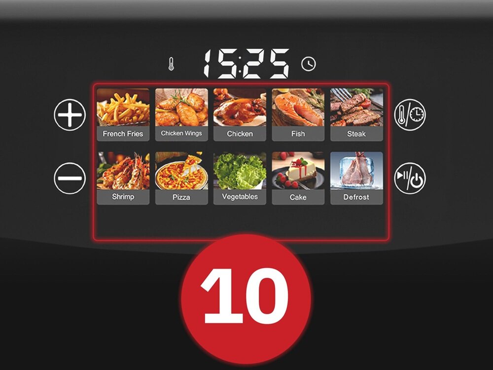 Air Fryer Frytkownica beztłuszczowa WEBBER AF801 8.8 l z 10 automatycznymi programami szeroki zakres temperatur, 10 programów, dopasowane do potrzeb