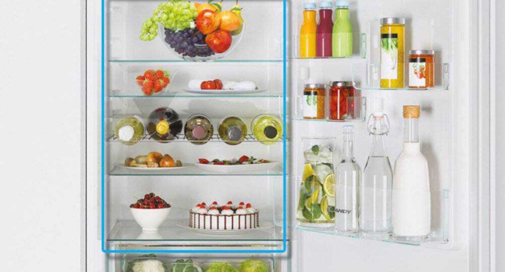 Lodówka CANDY CBL3518EVW półki chłodziarka