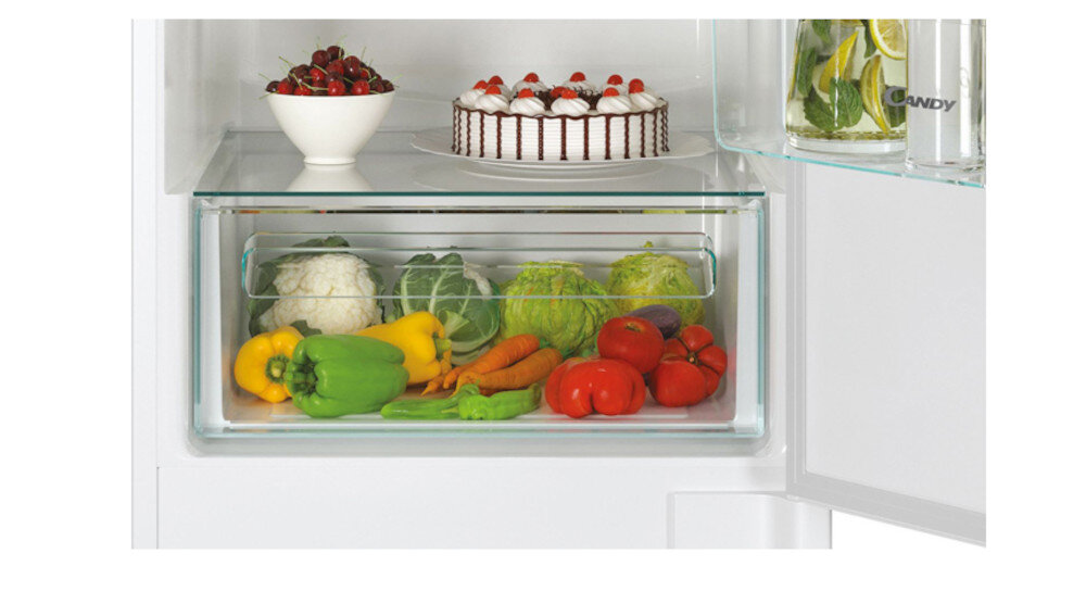 Lodówka CANDY CBL3518EVW komora na owoce i warzywa szuflada