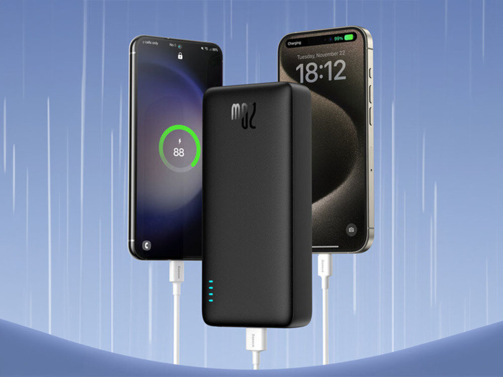 Powerbank BASEUS Airpow 30000 mAh Fast Charge 20 W ładować dwa urządzenia jednocześnie USB-C USB-A telefon tablet