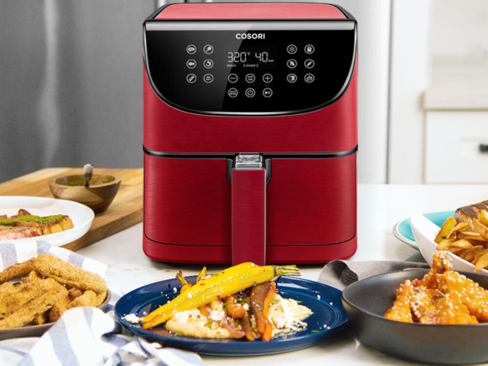 Frytkownica beztluszczowa COSORI CP158-AF-RXR Czerwony Air Fryer powierzchnia odporna na odciski palcow