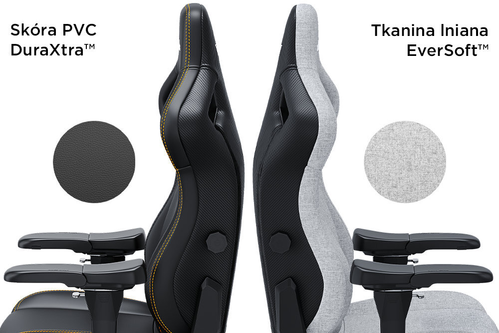 ANDA SEAT Kaiser 4 XL wykończenie syntetyczną skórę DuraXtra™ naturalną tkaninę lnianą EverSoft™