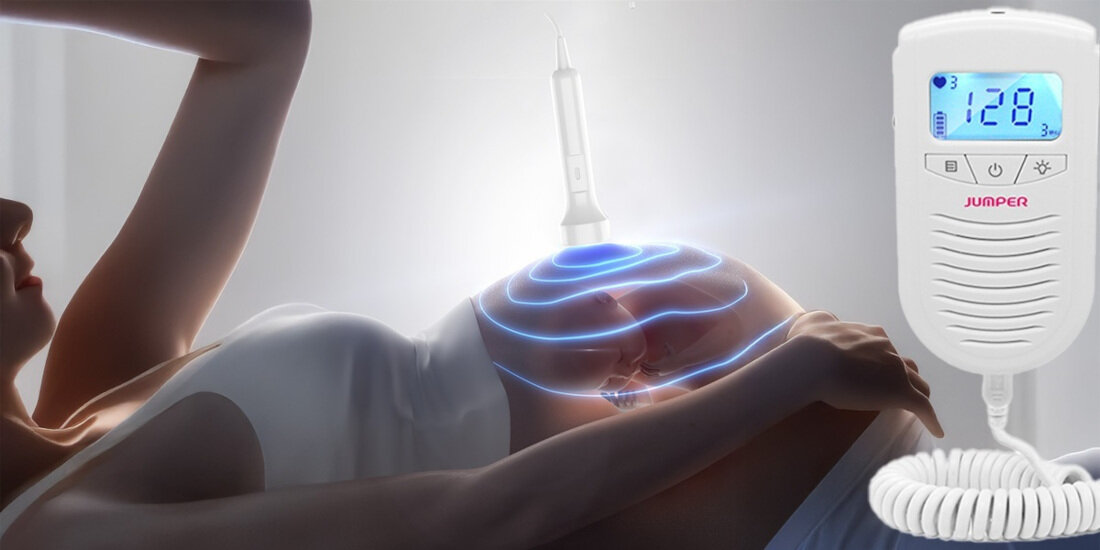 Detektor tętna płodu JUMPER JPD-100S6+  technologia Dopplera sonda Zakres detekcji rzetelne śledzenie zmian