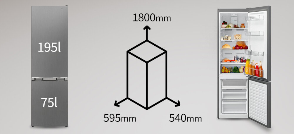 LODÓWKA SHARP SJ-FBA05DTXLE-EU duża pojemność 270 litrów zamrażarka chłodziarka dużo miejsca