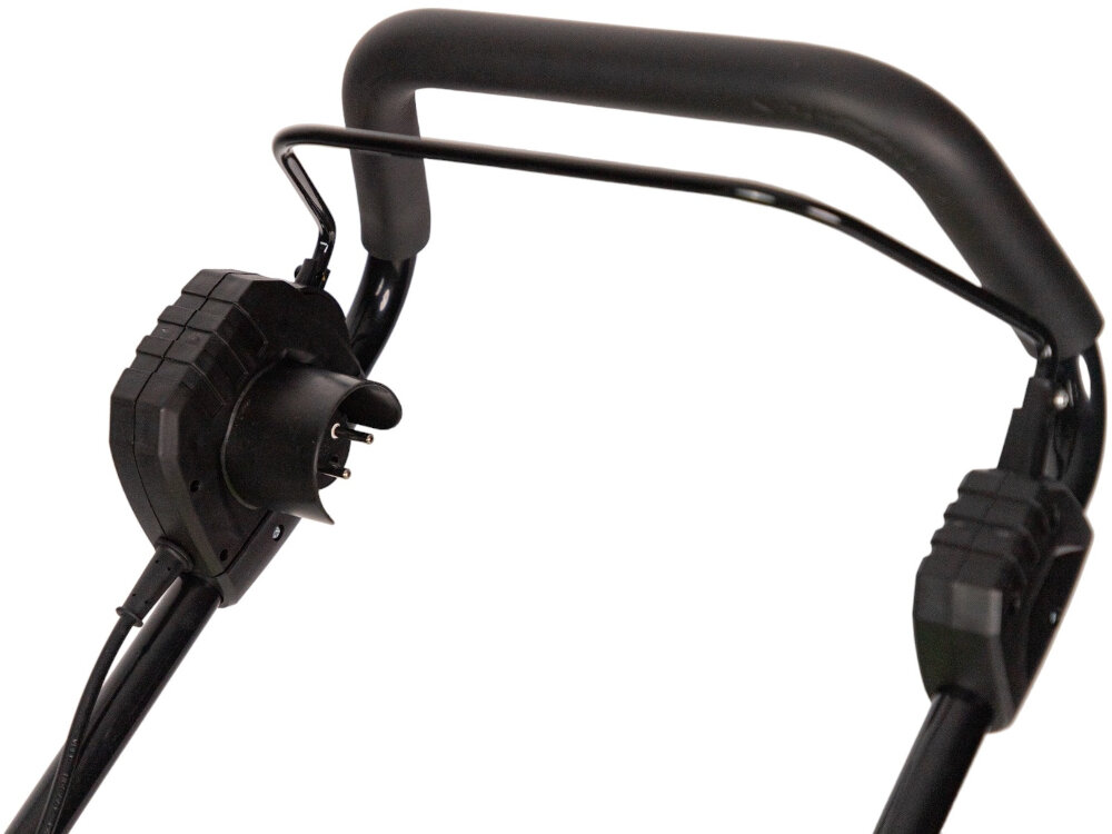 Kosiarka elektryczna GREENSO KE42-1800 1800W rekojesc pokryta antypslizgowym miekkim materialem wlacznik urzadzenia uchwyt mozna zlozyc wygodne przechowywanie