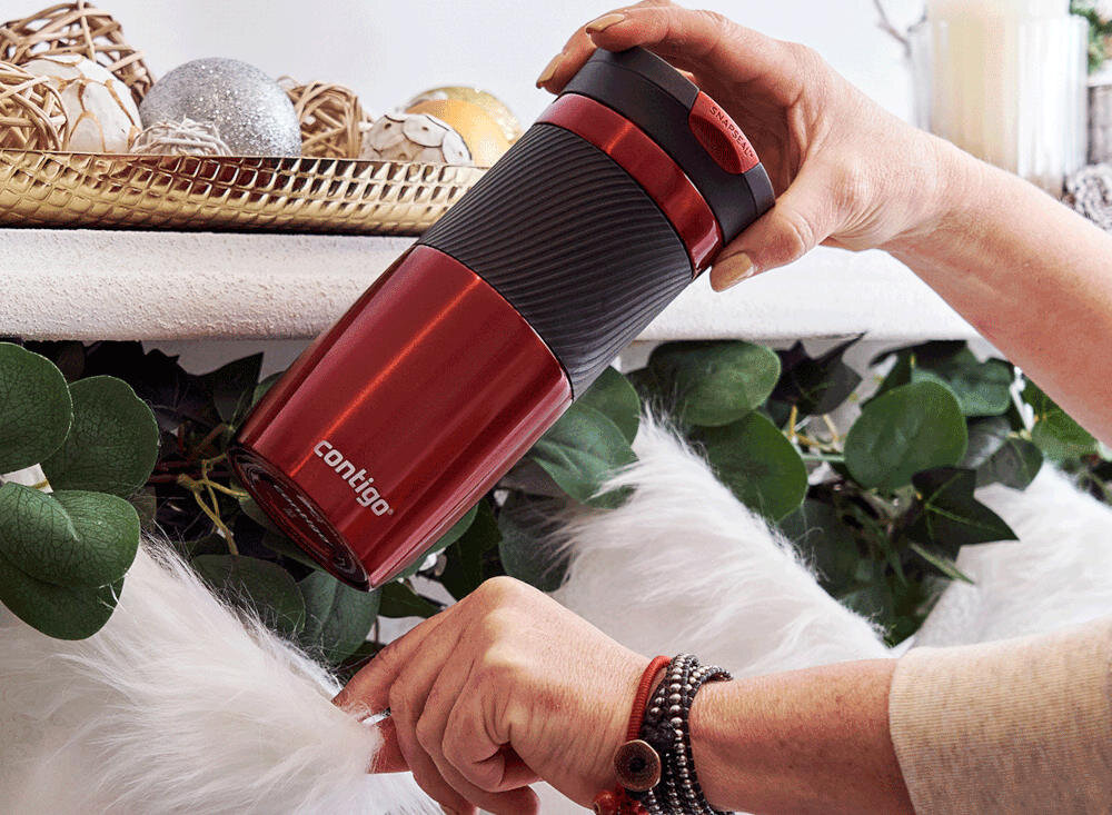 Kubek termiczny CONTIGO Byron 470 ml Bordowy odporna konstrukcja wysoka jakość wykonanie stal nierdzewna użytowanie intensywność