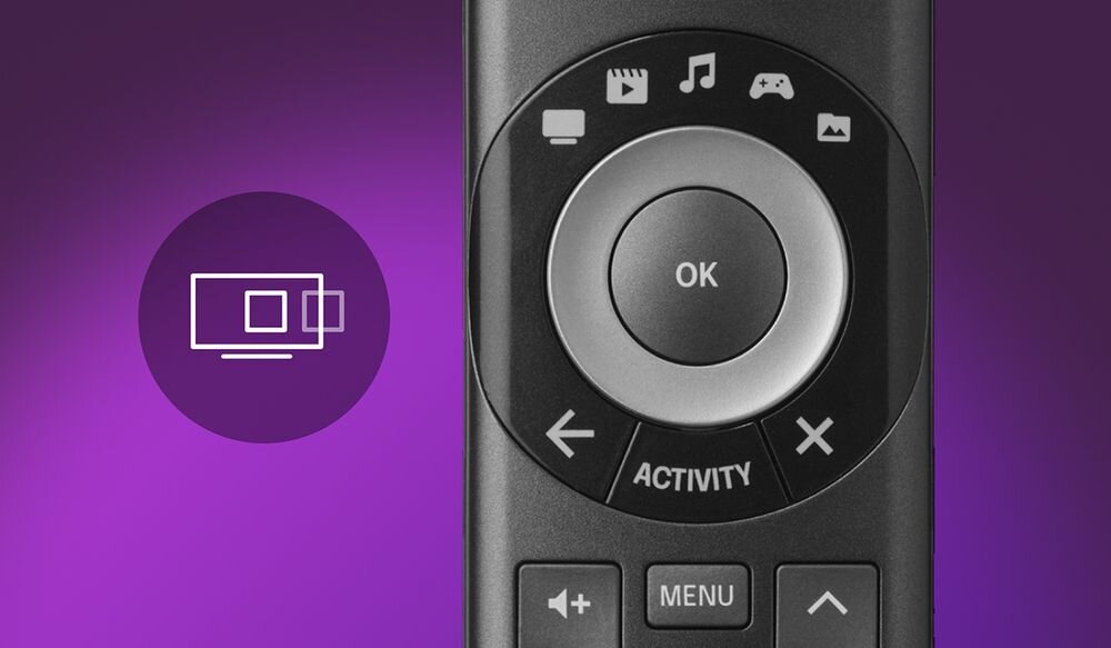 ONE FOR ALL Smart Control Pro 8 URC7981 Smart Activities Watch TV dekoder soundbar, Funkcja Smart Activities automatycznie mapująca przyciski do odpowiednich urządzeń