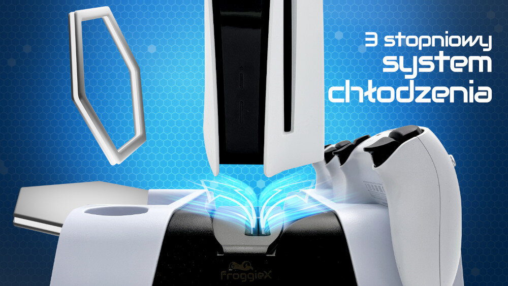 Podstawka chłodząca FROGGIEX FX-P5-C3-W do PS5 - regulacja