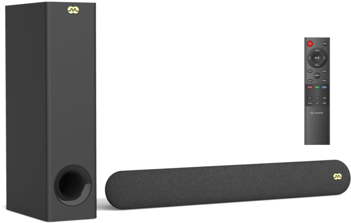Soundbar MOZOS Cinema 2.1 Czarny obsługa pilot HDMI ARC equalizer
