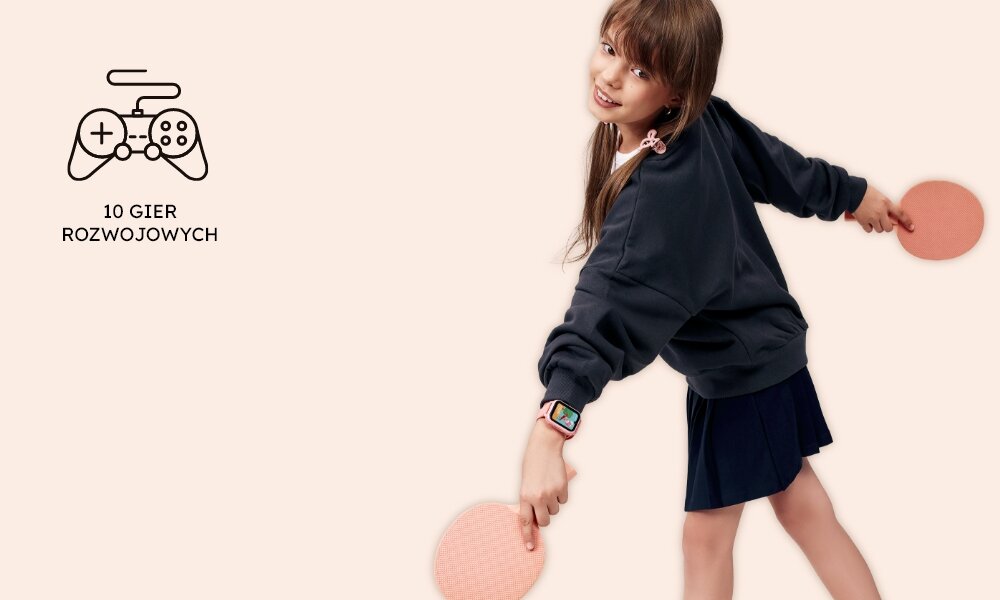 Smartwatch GARETT Kids Vibe AI 4G 10 wbudowanych gier 9 holograficznych naklejek 