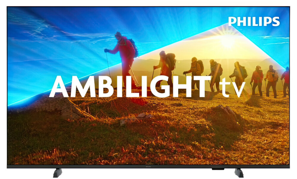 Telewizor PHILIPS 55PUS8009 - Menu TITAN OS, telewizor na białym tle od frontu