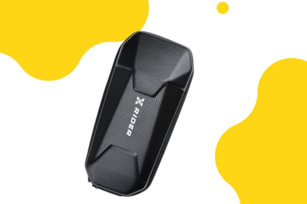 Hulajnoga elektryczna XRIDER F10 Czarno-żółty sakwa do przechowywania niezbednych rzeczy