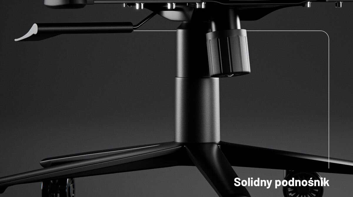 Fotel DIABLO CHAIRS X-Horn 2.0 (L) Czarno-szary zjawiskowa tkanina metalowa pięcioramienna podstawa wytrzymała baza siłownik klasy 4 z amortyzacją Air Damper System maksymalny udźwig 136 kg