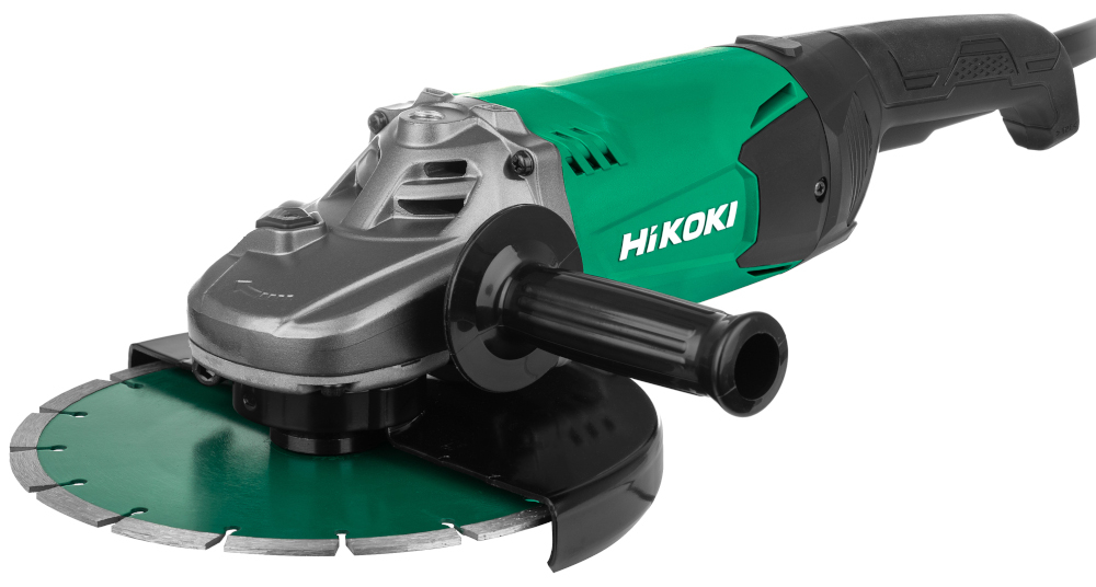 Szlifierka kątowa HIKOKI G23SW2 W7Z obroty do 6600 obrotow na minute wspolpracuje z tarcza o srednicy 230 mm blokada wrzeciona ulatwia wymiane tarczy